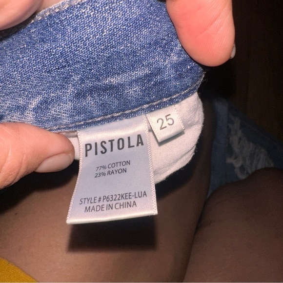 Pistola Light Blue Distressed Woman’s Boyfriend Jeans Size 25 Preppy Picnic Mood - Picture 12 of 14